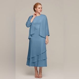 AW Bridal Dress size 12, in Dusty Blue Color